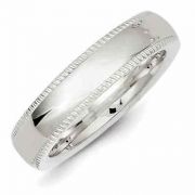 Sterling Silver 5mm Milgrain Wedding Band