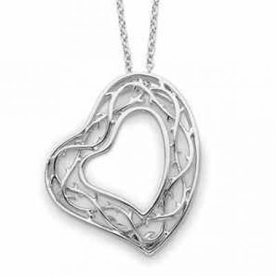Sterling Silver Amazing Love Heart Pendant -  - QG-QSX109