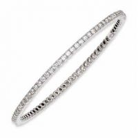 Sterling Silver and CZ Slip-On Bangle Bracelet