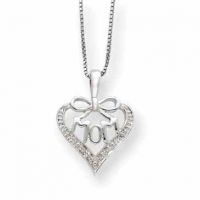 Sterling Silver and Diamond "Mom" Pendant