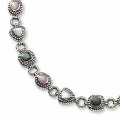 Sterling Silver and Mother of Pearl Bracelet -  - QG-QTC61