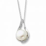 Sterling Silver and Pearl Embrace Necklace