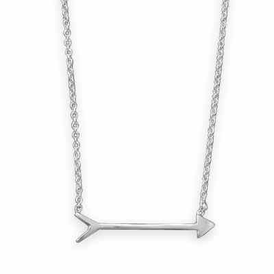 Sterling Silver Arrow Necklace w/16in. Chain -  - MMAPD-33640