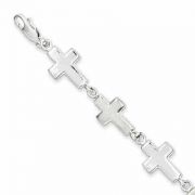 Sterling Silver Christian Crosses Bracelet