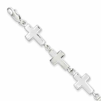 Sterling Silver Christian Crosses Bracelet -  - QGBR-QA25