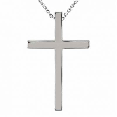 Sterling Silver Cross Necklace with Hidden Hoop -  - STLCR-R41188SS