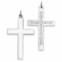 Sterling Silver Cross Pendant with Lord's Prayer