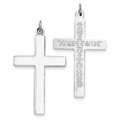 Sterling Silver Cross Pendant with Lord s Prayer -  - QG-QC3324