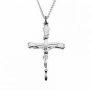 Sterling Silver Crucifix Pendant w/24 Inch Chain