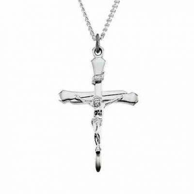Sterling Silver Crucifix Pendant w/24 Inch Chain -  - STLCR-R41426SS