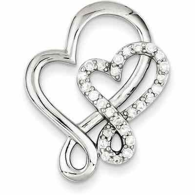 Sterling Silver CZ Heart Pendant -  - QGPD-QP2785
