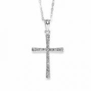 Sterling Silver Diamond Mystique Cross Necklace