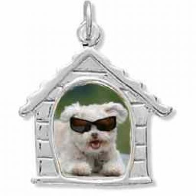Sterling Silver Dog House Picture Frame Pendant -  - MMA-73041
