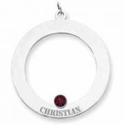 Sterling Silver Family Circle Pendant with 1 Stone