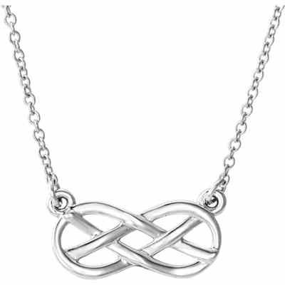 Sterling Silver Infinity Knot Necklace -  - STLPD-86312SS