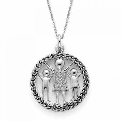 Sterling Silver Knitted Together Pendant -  - QG-QSX280