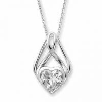Sterling Silver Knot Necklace with CZ Accent