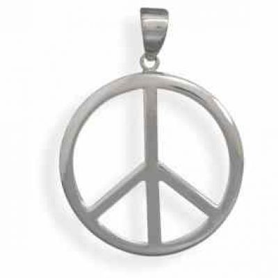Sterling Silver Peace Sign Pendant -  - MMA-73781