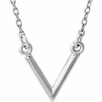 Sterling Silver Petite "V" Necklace