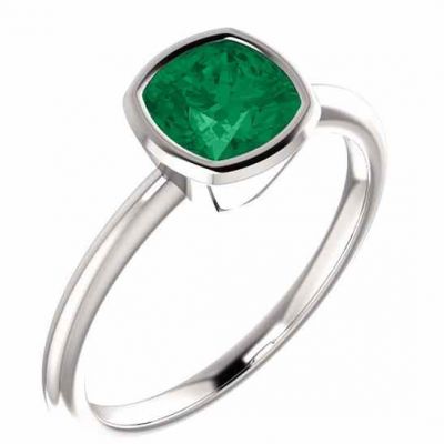 Sterling Silver Rainforest Green Topaz Bezel-Set Ring -  - STLRG-71871RGTSS