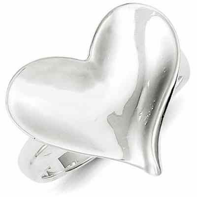 Sterling Silver Satin Finish Heart Ring -  - QGRG-QR1840