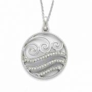 Sterling Silver Serenity Pendant with CZ Accent