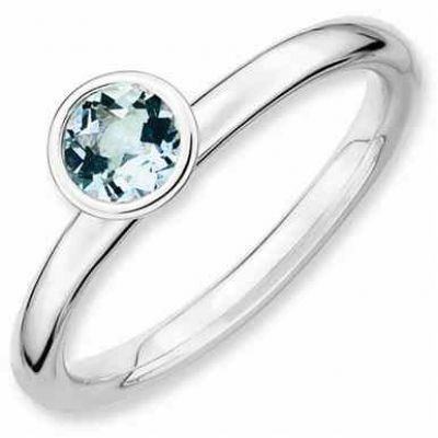 Sterling Silver Stackable Aquamarine Ring -  - QGRG-QSK472