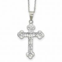 Sterling Silver Stellux Crystal Cross Necklace