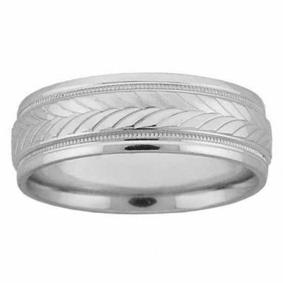 Sterling Silver Swiss-Cut Wedding Band Ring -  - NDLS-308SS