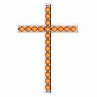 Sweet Myrrh Orange Topaz Cross Pendant in White Gold
