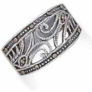 Swirl Design Marcasite Ring
