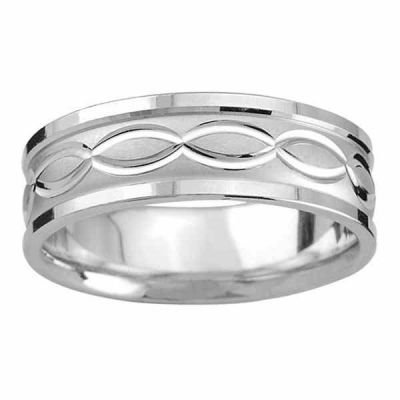 Swiss-Cut Silver Infinity Wedding Ring -  - NDLS-330SS