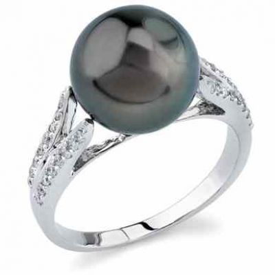 Tahitian Pearl & Diamond Embrace Ring -  - tring5