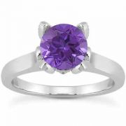 Tanzanite and Diamond Accent Solitaire Engagement Ring