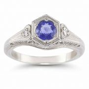 Tanzanite Heart Ring in Sterling Silver