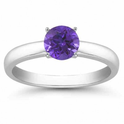 Tanzanite Gemstone Solitaire Ring in 14K White Gold - - AOGRG-TZ14KW Tanzanite Gemstone Solitaire Ring in 14K White Gold - - AOGRG-TZ14KW