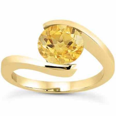 Tension-Set Bright Yellow Citrine Ring, 14K Yellow Gold -  - US-ENR7806CTY