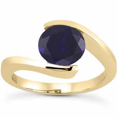 Tension Set Sapphire Engagement Ring in 14K Yellow Gold -  - US-ENR7806SPY