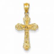 Textured Crucifix Pendant, 14K Gold