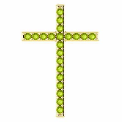 The Grass Witherth Green Peridot Cross Pendant in Gold -  - STLCR-R42337PDY