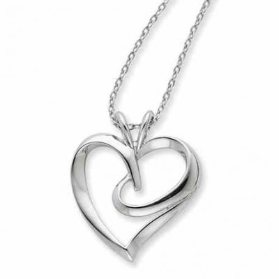 The Hugging Heart Sterling Silver Pendant -  - QG-QSX259