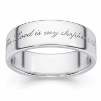 The Lord is My Shepherd Bible Verse Ring, 14K White Gold