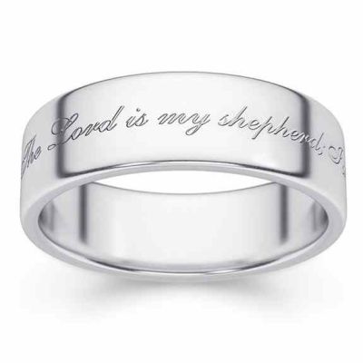 The Lord is My Shepherd Psalm 23 Ring in Sterling Silver -  - BVR-PSALM23SS