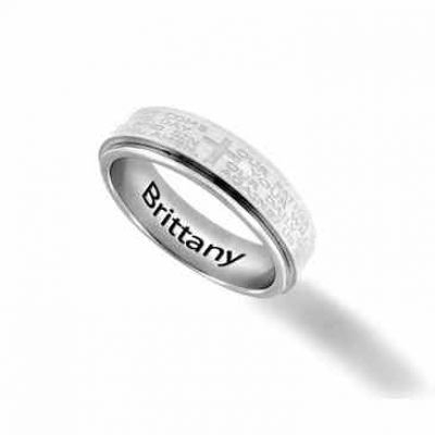 The Lord s Prayer Personalized Stainless Steel Spinner Ring for Women -  - JARG-R50439-ST