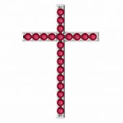 Shed For Many Red Topaz Cross Pendant in White Gold