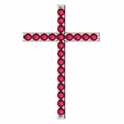 Shed For Many Red Topaz Cross Pendant in White Gold -  - STLCR-R42337RTW