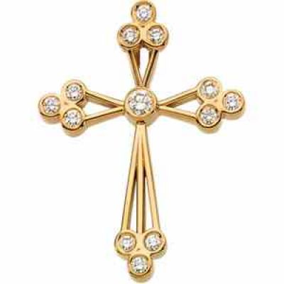 The Trinity Diamond Cross Pendant, 14K Gold -  - STLCR-R80068D