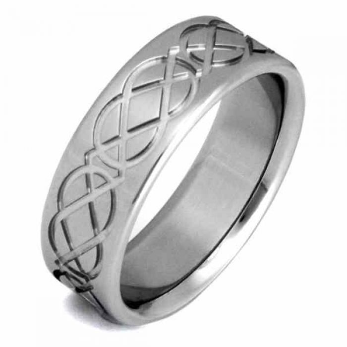 Wedding Rings : Titanium Celtic Knot Wedding Band Ring