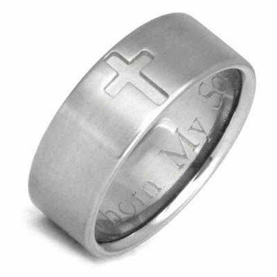 Titanium Cross Wedding Band Ring -  - TI-CR9-NON