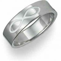 Titanium Infinity Symbol Wedding Band Ring